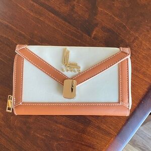 LouLu Two-Tone White and Tan Wallet
